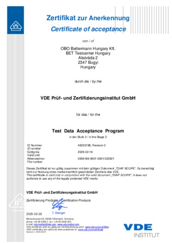 Zertifikat zur Anerkennung für das TDAP Bugyi (Ungarn) Zertifikat zur Anerkennung für das TDAP Bugyi (Ungarn)