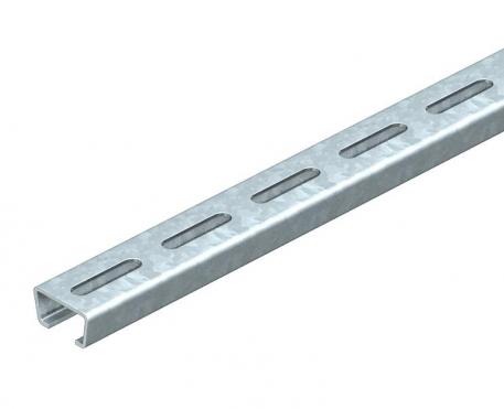 Rail profilé AMS3518, ouverture de 16,5 mm, FT, perforé 2000 | 35 | 18 | 2 | acier | galvanisé à chaud par trempage