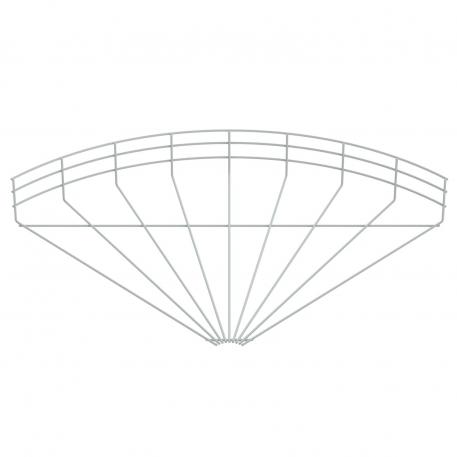 Curva per passerelle grigliate 90°, 105, plastificata, grigio chiaro, senza alogeni 600 | 4,8 | no