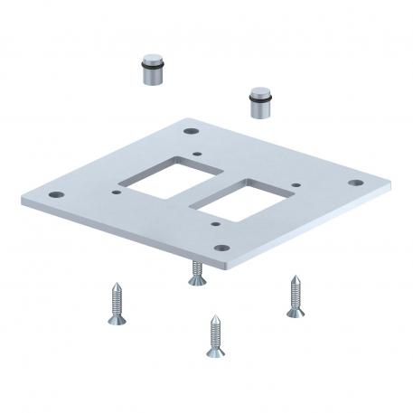 Piastra di fondo per colonna industriale 250 | 250 | 8 | bianco alluminio; RAL 9006