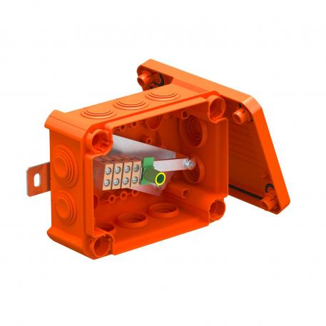 FireBox T100 mit Einsteckdichtungen, Einzelklemmen 136x102x57 | 10 | IP66 | 8 x M25 2 x M32 | pastellorange; RAL 2003