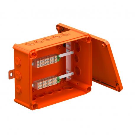 FireBox T250 avec embouts à gradins, pour technique de données, 4 x 16 225x173x86 | 10 | IP66 | 9 x M25 7 x M32 | orangé pastel ; RAL 2003