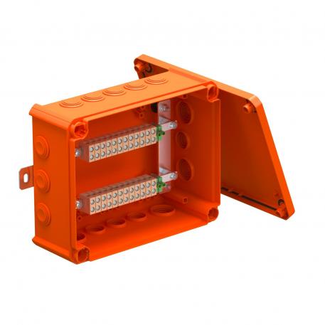 FireBox T250 avec embouts à gradins, pour technique de données, 4 x 24 225x173x86 | 10 | IP66 | 9 x M25 7 x M32 | orangé pastel ; RAL 2003