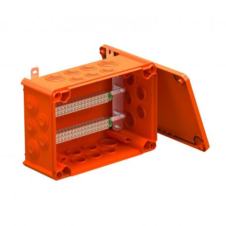 FireBox T350 mit Einsteckdichtungen, für Datentechnik, 4x32 267x182x110 | 10 | IP66 | 16 x M32 8 x M40 | pastellorange; RAL 2003