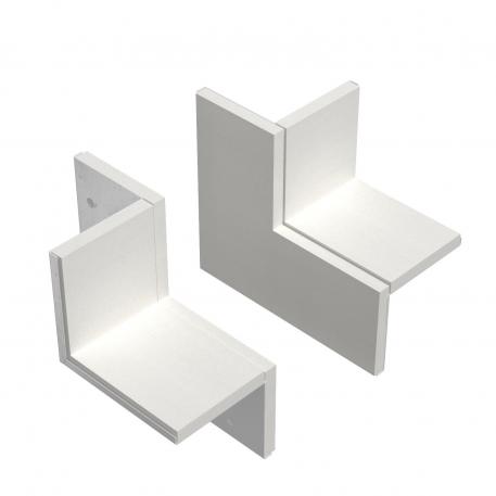 Set per il collegamento a parete bilaterale, per montaggio angolare, altezza canale 80 mm, bianco puro bianco; RAL 9010