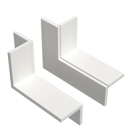 Set per il collegamento a parete bilaterale, per montaggio angolare, altezza canale 120 mm, bianco puro bianco; RAL 9010